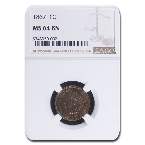 1867 Indian Head Cent MS-64 NGC (Brown) 1867 Indian Head Cent MS-64 NGC (Brown)